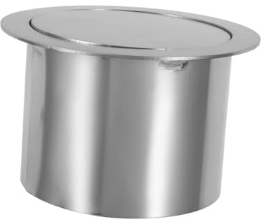 NESTINGHO Pattumiera da Incasso con Coperchio Ribaltabile e Copertura Integrata, Bidone Spazzatura da Banco Argento per Lavelli in Cucina e Bagno
