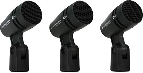 Sennheiser e 604 Dynamic Cardioid Instrument Microphone - 3-Pack | For Drum Kit & Percussion Recording | Compact Clip-Mount Design | Black (506667)