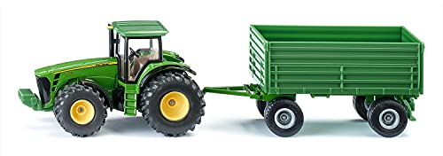 siku 1953, John Deere Tractor with Trailer, 1:50, Metal,Plastic, Green, Multifunctional