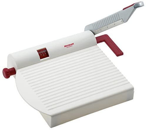 Westmark Käseschneide-Apparat mit scharfer Klinge, Variable Schnittstärke, Rostfreier Edelstahl/Aluminium/Kunststoff, Fromarex, Weiß/Rot/Silber, 70002260, 1 Stück