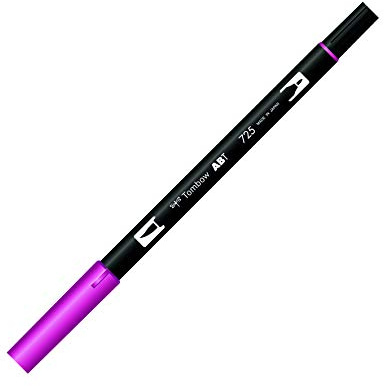 Tombow ABT-725 fiberpenna dubbel borste penna med två spetsar, rodaminröd