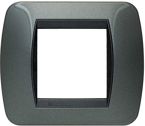 BTicino L4802AC living int - placa 2 plazas acero oscuro