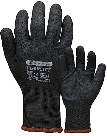 Blackrock Thermal Work Gloves, Thermotite, Heavy Duty Insulated Gloves, Fleece Lined, Sandy Nitrile Water Resistant, Freezer Work, Winter, Warm, Black Working, Men Women Unisex, Size 9/Large