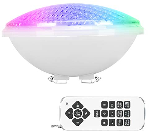 Kingwei RGBW 40W lumiere piscine Multicolore LED PAR56,lampe Etanche IP68,éclairage de piscine Submersible Lumière 12V DC/AC, avec Télécommande