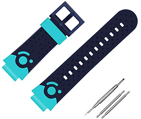 Coholl Kinder Smartwatch Telefon Ersatzbänder 16mm, kompatibel mit Vtech Kidizoom DX2 PTHTECHUS AGPTEK INIUPO MeritSoar Tech XPLORA Silikon Armband, Mädchen Jungen Student Geschenk,Schwarz mit Grün