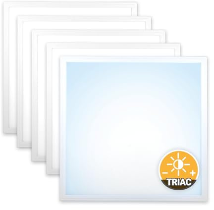 Xtend EcoLight 5x LED Panel 62x62 dimmbar Tageslichtweiß 6000K 40W 3400lm Rasterleuchte Triac flimmerfrei Deckenleuchte Slim Alu Netzteil PLe2.2