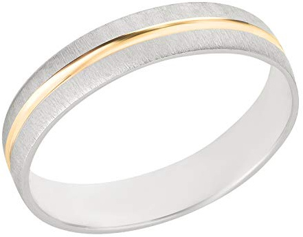 Ardeo Aurum Trauring Unisex Damenring Herrenring aus 375 Gold bicolor Gelbgold Weißgold massiv Ehering Größe 52