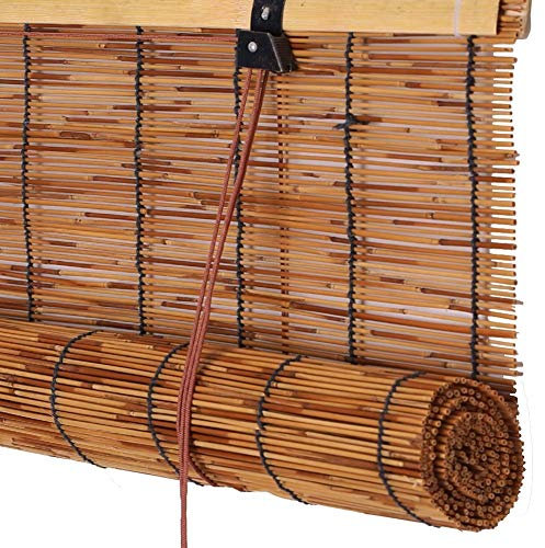 SJMFGF Vorhänge, Schilfrohr-Rollos, Bambus-Vorhänge, Naturstroh-Vorhänge, Sonnenschutz, Atmungsaktiv, Privatsphäre, geeignet für drinnen und draußen (Größe: 145 x 180 cm)