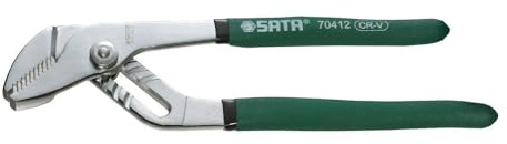 SATA ST70411ST Alicates de lengüeta y ranura/bomba de agua de mordaza recta de 8 pulgadas, con cuerpo de acero al cromo vanadio y mangos sumergidos