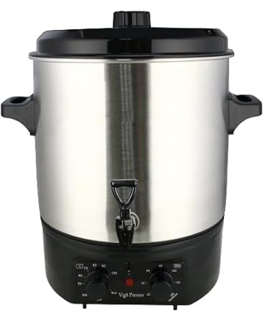 Vigo Presses Pasteuriser. 27 Litre Capacity with Adjustable Countdown and Temperature. Analogue Cooker with Outlet Tap. Preserve Apple Juice, Cider, Fruit. Tea Urn.