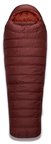 Rab Ascent 900 Schlafsack, Oxblood red, Regular Right