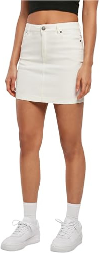 Urban Classics Kvinnors organisk stretch denim minikjol kjol, offwhite raw, 34