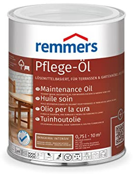 Remmers Pflege-Öl bangkirai intensiv, 0,75 Liter, Holzöl für Holz innen und außen, wasserabweisend, wetterfest, für Gartenmöbel und Holzterrassen geeignet