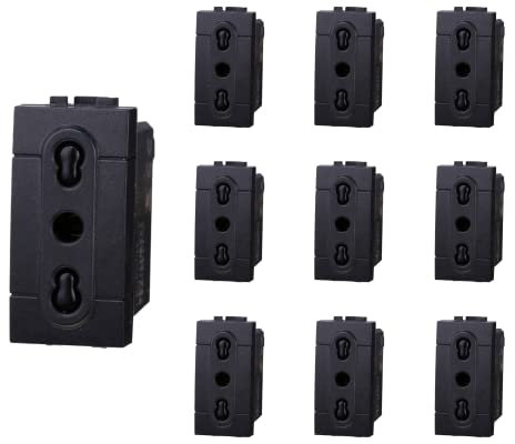 10 Pezzi Presa Bipasso, Compatibile Con Bticino Living Light (Nero)
