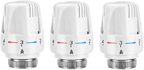 Trintion 3PCS Thermostatic Radiator Head Radiator Thermostat Head M 30 x 1.5 Radiator Valve Replacement Head Head Heating Valve Tool for Heating Systems Heater Control for Home Office