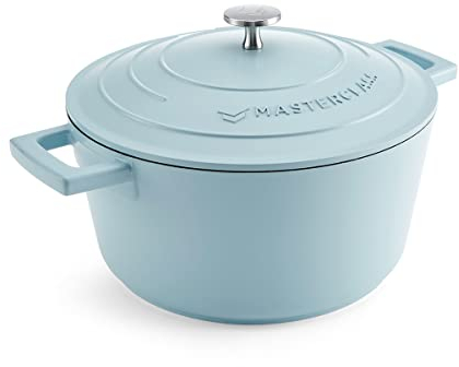 MasterClass Cast Aluminium Sky Blue Casserole Dish, 24cm, 4 Litre, Gift Boxed