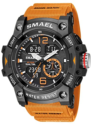 aswan watch Orologio Uomo,Orologio Digitale Uomo con Cronometro,Allarme,Luce LED，Calendario-Orologi Sportivo con Cinturino in Silicone