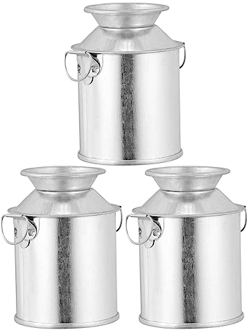 EXCEART 3pcs Retro Art Flower Bucket Vintage Dried Flower Container for Rustic Wedding Decor Charming Primitive Plant Holder for Centerpieces and Floral Arrangements