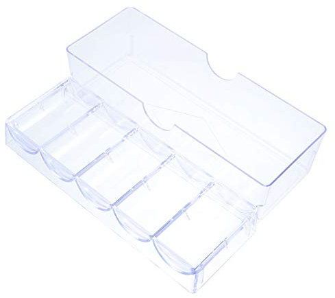 Abaodam Transparente Aufbewahrungsbox Für Spielchips Mit Deckel Organizer Hülle Für Mahjong Chips Chipbehälter Mit Sichtfenstern Chips Kapazität Fünf-Raster-Design Für Einfache Lagerung