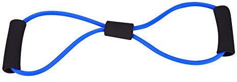 8-förmiges Spannband, Widerstands-Stretch-Gummiband, Trainingsseil, Rohr, Krafttrainingsgerät, Workout, Fitness-Übung für Yoga, Fitnessstudio (Blue)