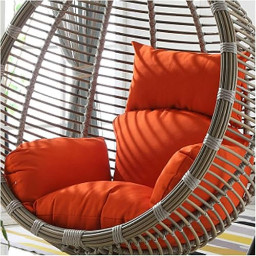 HOTAPEPU Hängesessel Kissen, Verdickte Auflage für Polyrattan/Rattan Hängeschaukel, Schaukel Korb Auflagen für Patio Garten Balkon,Orange,120x90cm