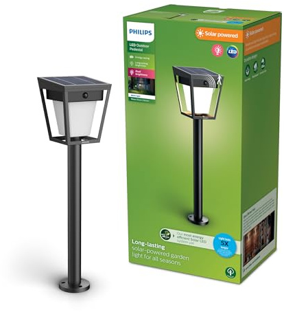 Philips Nissa Ultraeffektiv solcellslampa för utomhusbruk med sensor, 3000K, 250/25lm, svart
