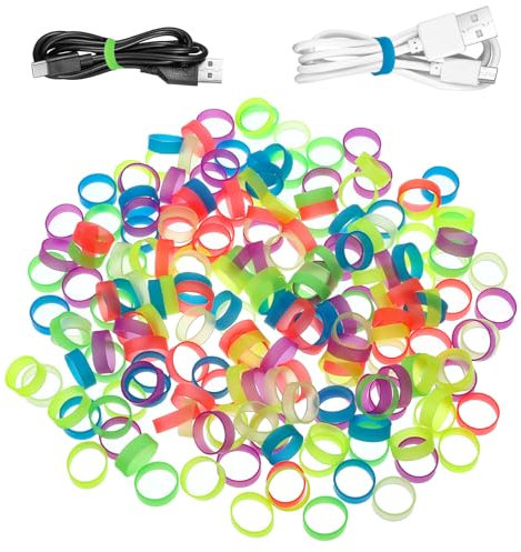 200pcs Silicone Rubber Bands Rings, Non-slip small rubber bands, Reusable Rubber Rings, and Thick, Rubber Bands for School Home or Office Elasticity Ring