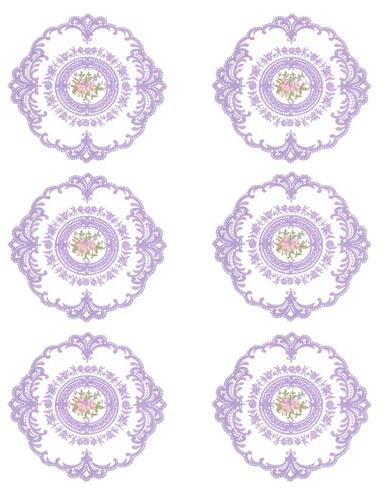 QUARKZMAN 6Pcs Tovagliette Retrò In Pizzo, Centrini All'uncinetto Francesi Rotondi Ricamati Sottovaso Vuoto Per Tavolo Da Pranzo Cucina Festa 11.02x11.02 Pollici, Viola