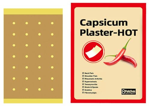 Parches Térmicos de Capsaicina,Parches para Aliviar el Dolor,Parche Térmicos Corporales,Parche De Capsaicina Columna Cervical Vértebra,Parcha Térmicoes des Capsaicinas Natural 24PC