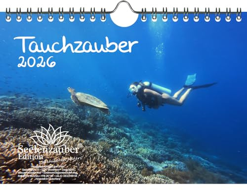 Tauchzauber DIN A5 Kalender für 2026 Unterwasser und tauchen - Seelenzauber