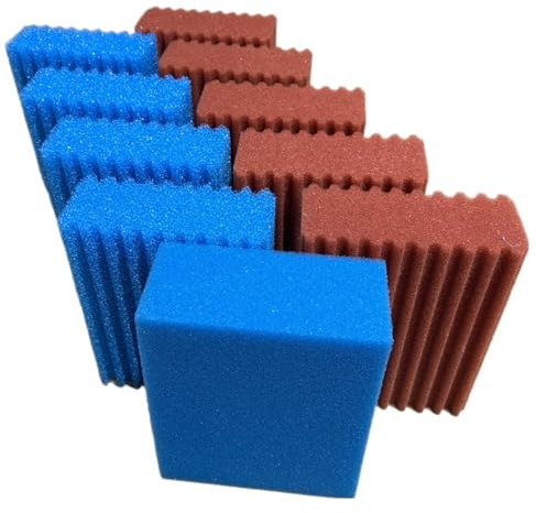 Koi- und Bonsaipark Herdecke KH Biotec Ersatzschwamm Set passend für Oase Biotec 10.1 Teichfilter 4 x grob blau 4 x fein rot 1 x blau sehr fein Filterschwamm