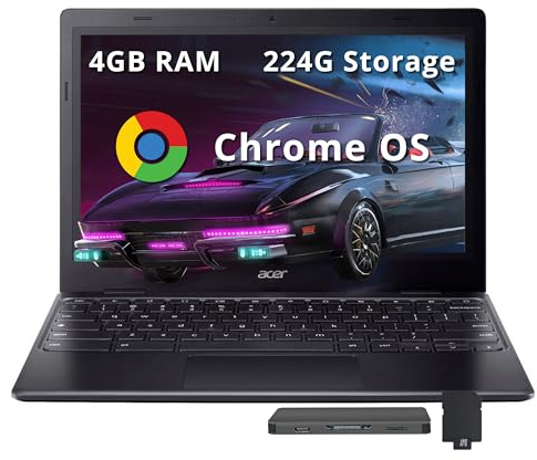 acer Chromebook 311 Laptop HD de 11.6 pulgadas, Intel Celeron N4500, 4 GB de RAM, 224 GB de almacenamiento (eMMC de 64 GB + juego de estación de acoplamiento de 160 GB), gráficos Intel UHD, Wi-Fi 5