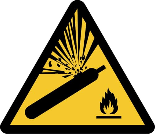 Warning of gas cylinders plastic sign diameter 20 cm (weatherproof)