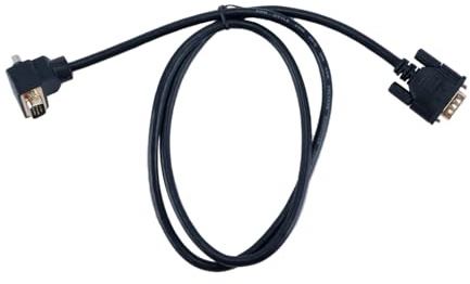 Orivin Cavo di prolunga VGA con angolo di 90 gradi verso il basso, VGA RGB maschio a maschio dritto, 3 COAX+6C, per monitor, proiettore e computer (1 m)