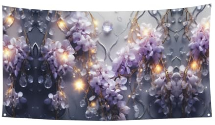 WZYCWB Colgante de flores violetas para fiestas, decoración de fiesta, adecuado para fiestas de cumpleaños o decoraciones de vacaciones