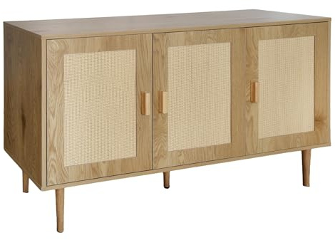 Riess Ambiente Sideboard Vienna - 120cm - Natur - Rattan mit Stauraum | Hohe Belastbarkeit, pflegeleichte Oberfläche, Deko-Vase, hoher Komfort, modernes Design, Polyrattan