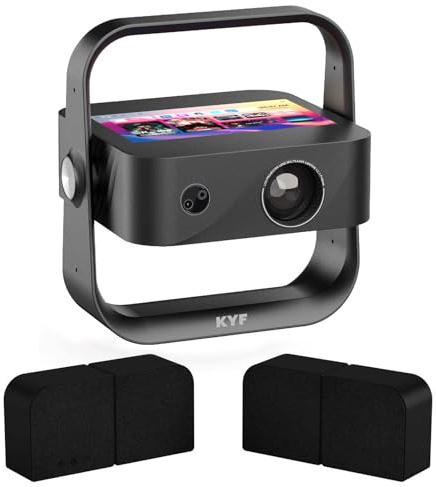 Vidéoprojecteur Ultra HD 4K 8000 Lumen avec Tablette Tactile 7 Pouces Android 12, Système Audio Bluetooth 4-en-1 20W RMS, Hub Multimédia Home Cinéma avec Écran Tactile et Enceintes Modulables 20W