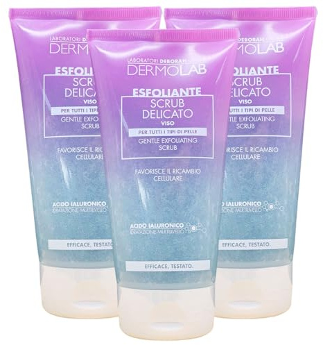 Scrub Delicato Viso ESFOLIANTE, Per Tutti i Tipi Di Pelle. Favorisce Il Ricambio Cellulare, Rimuove Le Impurità e Riattiva La Microcircolazione 150ml (3 Unità)