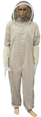Overall - Schutzanzug für Imker, Schutzjacke für Imker, mit abnehmbarer Kapuze, Handschuhe für Sicherheitskleidung bei der Arbeit im Apiar, Berufskleidung für Forest