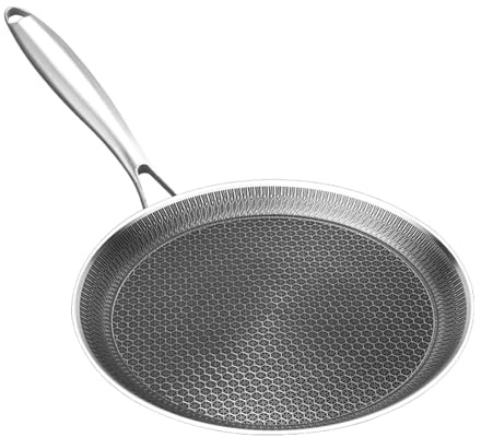Padella per pancake in acciaio inossidabile - Pàdella pèr uova rivestita a d'ape | Fornello grill iń aćciaio 304 peŗ piano cottura pìano còttura colazione barbecue campeggio, pad́ella rotonda res