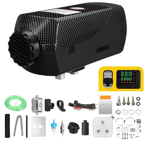 Fiakaon Calentador de Aire Diésel Calentador de Aire diésel de 8 kW y 12 V con Interruptor LCD para Coche, Remolque, camión, Calentador de estacionamiento diésel Calefaccion estacionaria Diesel