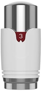 Thermostatic Radiator Valve TRV Head Only Replacement – Drayton TRV4 Compatible, M30 x 1.5 Radiator Thermostat Control Knob, Chrome & White – Hulthor