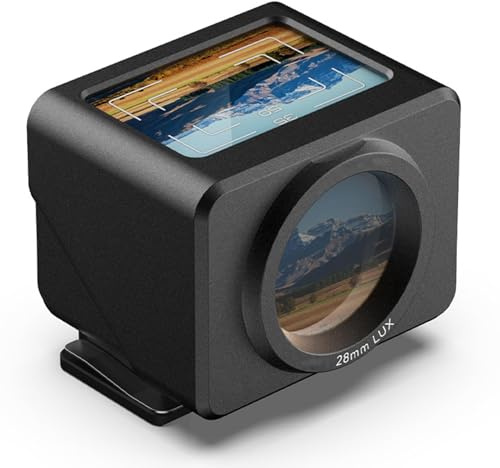 Optical Waist Level Viewfinder, Camera External Optical Viewfinder, Detachable Anti-Glare Hood, Adjustable Hot/cold Shoe Interface, for Digital and Film Cameras (Black, 28/35/40)