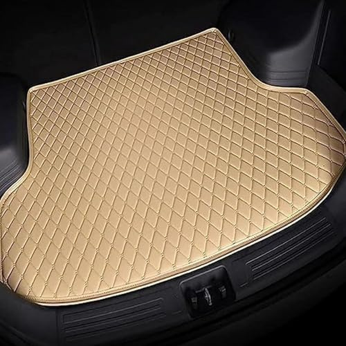 Motario Auto Leder Kofferraummatte Für BMW X1 U11 Hybrid iX1 U11 EV 2022-2026, Leder Wasserdicht Kofferraumwanne Schutzmatte Verschleißfest Kratzfest Zubehör, E/Beige