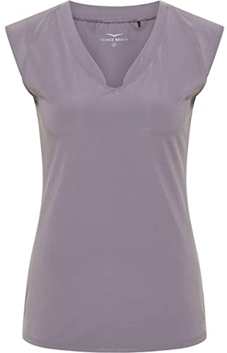 Venice Beach Sport-T-Shirt für Damen mit körperumspielender Schnittform und V-Ausschnitt ELEAM M, Black