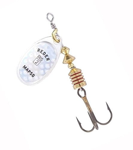 MAPSO - 5 Cucharillas de Pesca REDER-1 Plata-Iris-Plata 3,50 GMS.