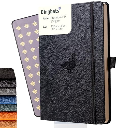 Dingbats* - Tierwelt Notizbuch A5 Kariert - Hardcover aus veganem Leder für Arbeit, Reisen, Uni - mit elastischem Verschlussband