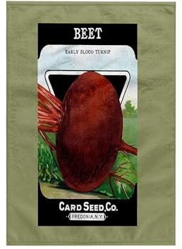 3dRose Beet Early Blood Turnip Seed Packet from Card Seed Company 15x22 Hand Towel