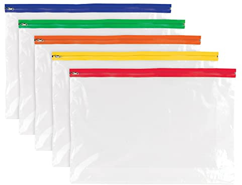 Tiger Dokumententaschen mit Reißverschluss, A4+, Polyethylen, transparent, 25 Stück