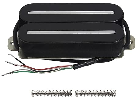 FLEOR Tonabnehmer mit hoher Ausgangsleistung Doppelte Hot-Rail-Humbucker-Tonabnehmer 14-15K Brückentonabnehmer Keramik-E-Gitarren-Tonabnehmer Humbucker, schwarz